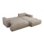 Narożnik - OVO L - strona lewa - beżowy, struktura