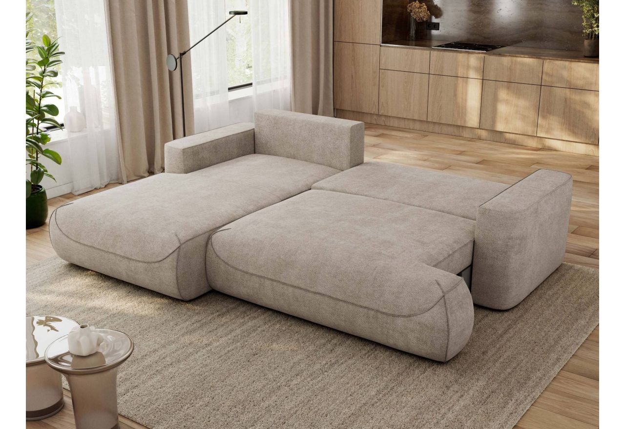 Narożnik - OVO L - strona lewa - beżowy, struktura