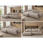 Narożnik - OVO L - strona lewa - beżowy, struktura