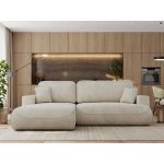 Narożnik - OVO L - strona lewa - beżowy, welwet