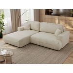 Narożnik - OVO L - strona lewa - beżowy, welwet