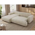 Narożnik - OVO L - strona lewa - beżowy, welwet