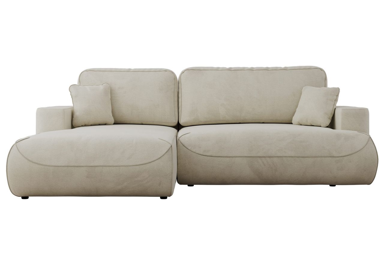 Narożnik - OVO L - strona lewa - beżowy, welwet