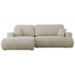 Narożnik - OVO L - strona lewa - beżowy, welwet