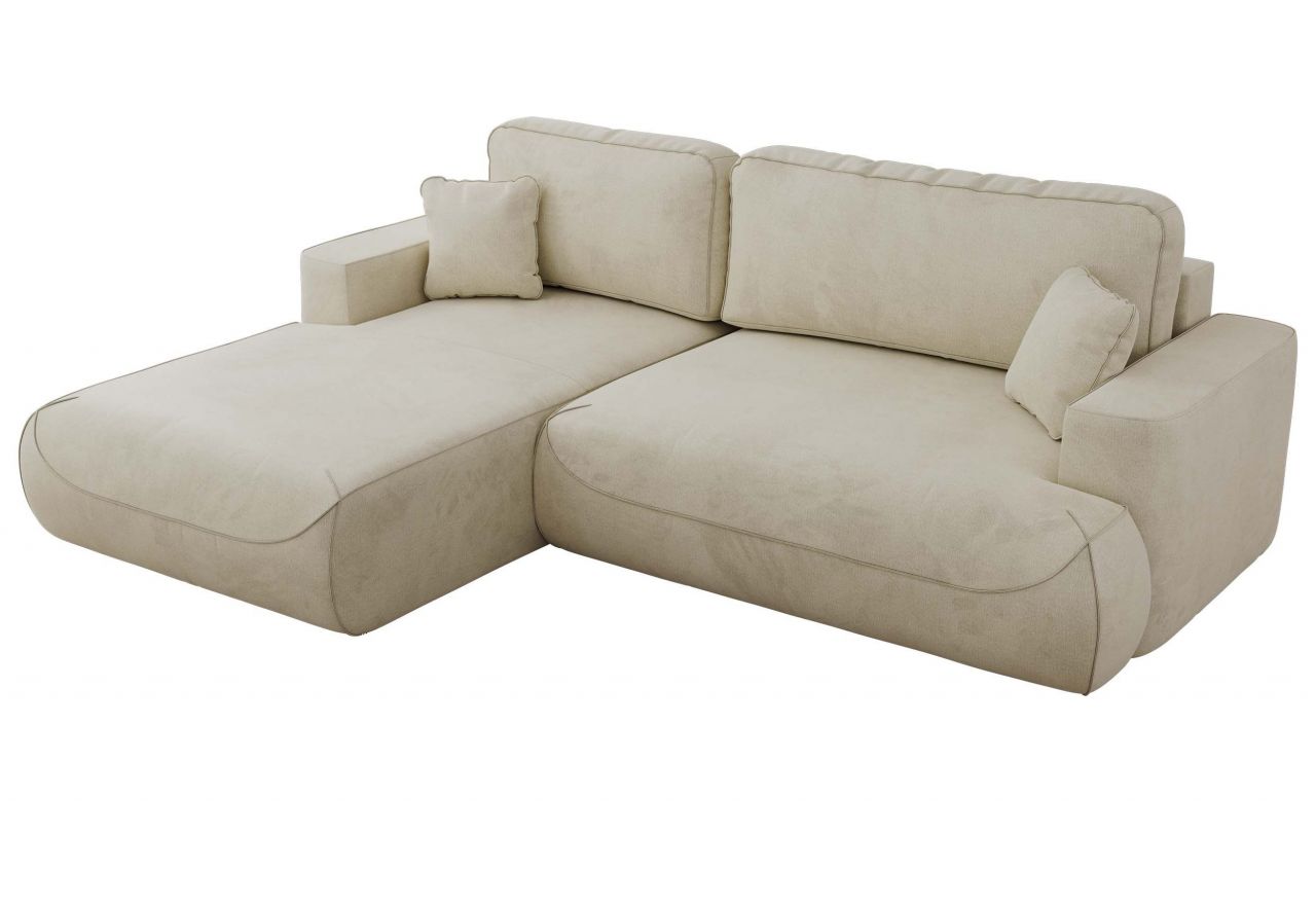 Narożnik - OVO L - strona lewa - beżowy, welwet