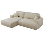 Narożnik - OVO L - strona lewa - beżowy, welwet