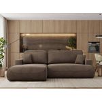 Narożnik - OVO L - strona lewa - brązowy, welwet