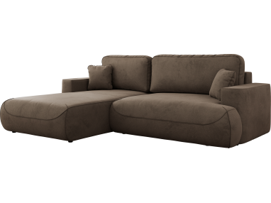 Narożnik - OVO L - strona lewa - brązowy, welwet