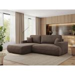 Narożnik - OVO L - strona lewa - brązowy, welwet