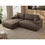 Narożnik - OVO L - strona lewa - brązowy, welwet