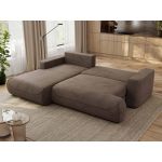 Narożnik - OVO L - strona lewa - brązowy, welwet