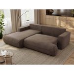 Narożnik - OVO L - strona lewa - brązowy, welwet