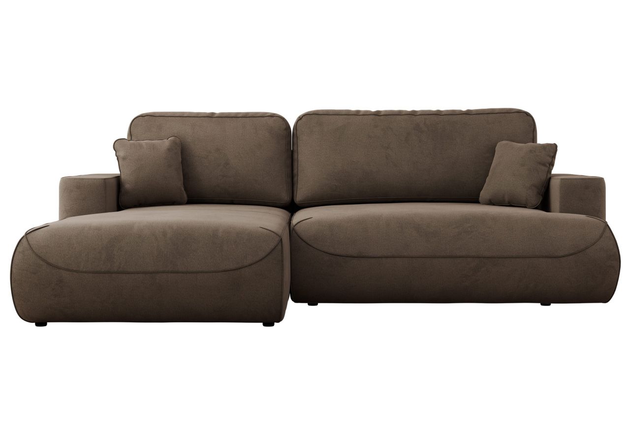 Narożnik - OVO L - strona lewa - brązowy, welwet