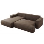 Narożnik - OVO L - strona lewa - brązowy, welwet