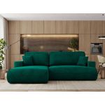 Narożnik - OVO L - strona lewa - ciemnozielony, welwet