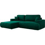 Narożnik - OVO L - strona lewa - ciemnozielony, welwet