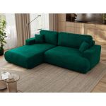 Narożnik - OVO L - strona lewa - ciemnozielony, welwet