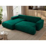 Narożnik - OVO L - strona lewa - ciemnozielony, welwet