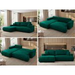 Narożnik - OVO L - strona lewa - ciemnozielony, welwet