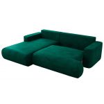 Narożnik - OVO L - strona lewa - ciemnozielony, welwet