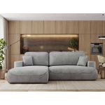 Narożnik - OVO L - strona lewa - jasnoszary, welwet