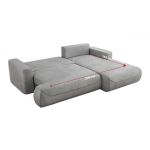 Narożnik - OVO L - strona lewa - jasnoszary, welwet