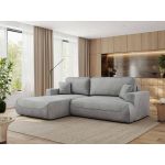 Narożnik - OVO L - strona lewa - jasnoszary, welwet