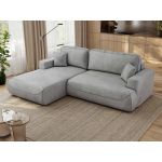 Narożnik - OVO L - strona lewa - jasnoszary, welwet