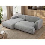 Narożnik - OVO L - strona lewa - jasnoszary, welwet