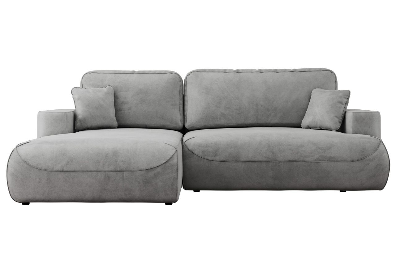 Narożnik - OVO L - strona lewa - jasnoszary, welwet