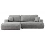 Narożnik - OVO L - strona lewa - jasnoszary, welwet