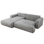 Narożnik - OVO L - strona lewa - jasnoszary, welwet