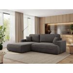 Narożnik - OVO L - strona lewa - ciemnoszary, welwet