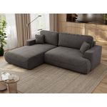 Narożnik - OVO L - strona lewa - ciemnoszary, welwet