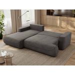 Narożnik - OVO L - strona lewa - ciemnoszary, welwet