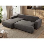 Narożnik - OVO L - strona lewa - ciemnoszary, welwet