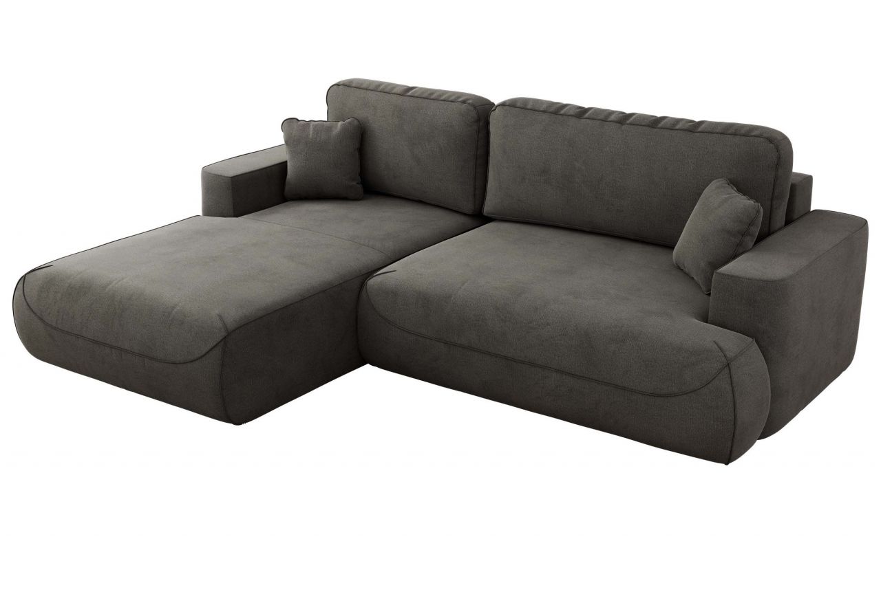 Narożnik - OVO L - strona lewa - ciemnoszary, welwet