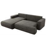 Narożnik - OVO L - strona lewa - ciemnoszary, welwet