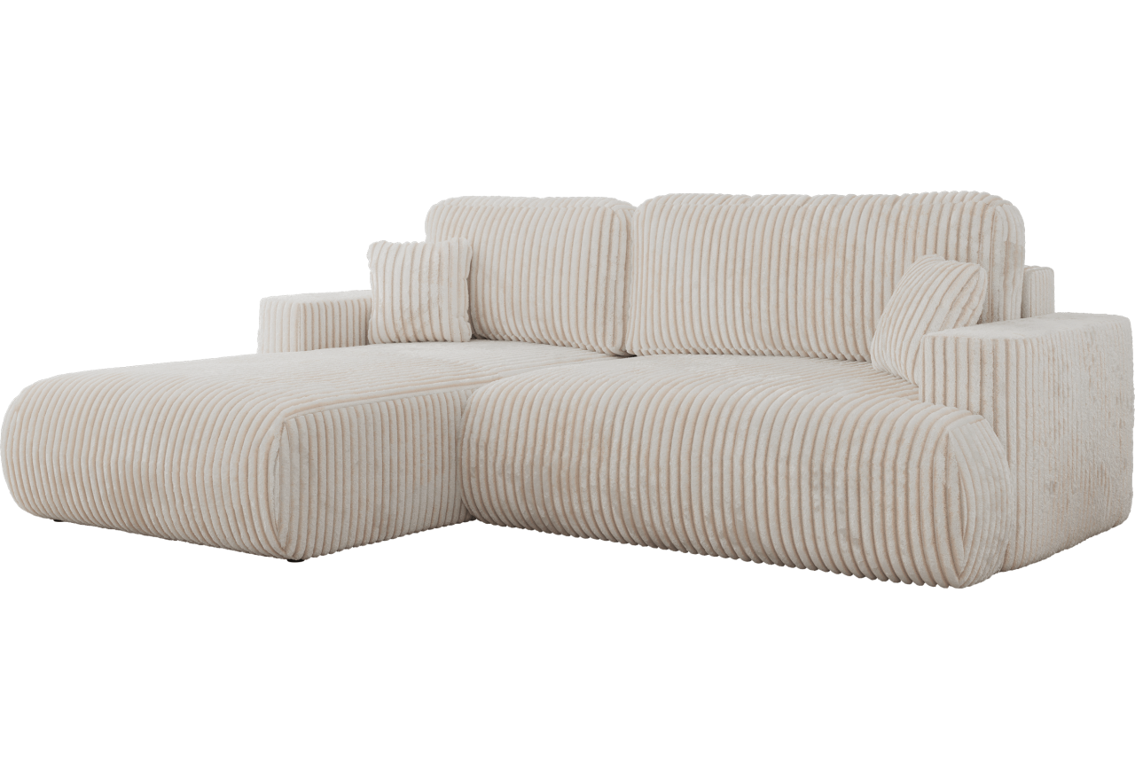 Narożnik - OVO L - strona lewa - beżowy, sztruks