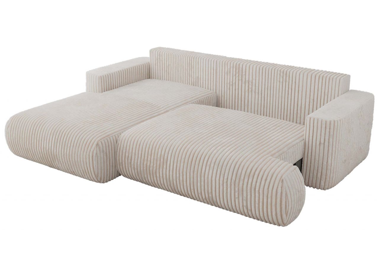 Narożnik - OVO L - strona lewa - beżowy, sztruks