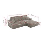 Narożnik - OVO L - strona lewa - jasnobrązowy, sztruks