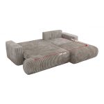 Narożnik - OVO L - strona lewa - jasnobrązowy, sztruks