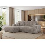 Narożnik - OVO L - strona lewa - jasnobrązowy, sztruks