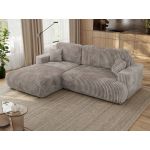 Narożnik - OVO L - strona lewa - jasnobrązowy, sztruks