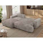 Narożnik - OVO L - strona lewa - jasnobrązowy, sztruks