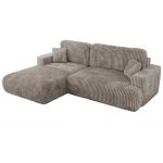 Narożnik - OVO L - strona lewa - jasnobrązowy, sztruks