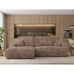 Narożnik - OVO L - strona lewa - brązowy, sztruks