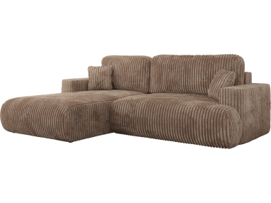 Narożnik - OVO L - strona lewa - brązowy, sztruks