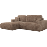 Narożnik - OVO L - strona lewa - brązowy, sztruks