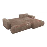 Narożnik - OVO L - strona lewa - brązowy, sztruks